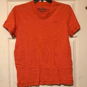 Old Navy V-neck T-shirt; size L; Orange